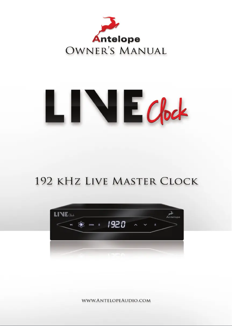 Imagen de la primera página del manual del dispositivo Live Clock