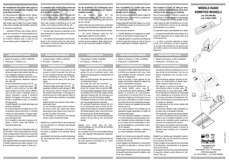 Imagen de la primera página del manual del dispositivo 15049