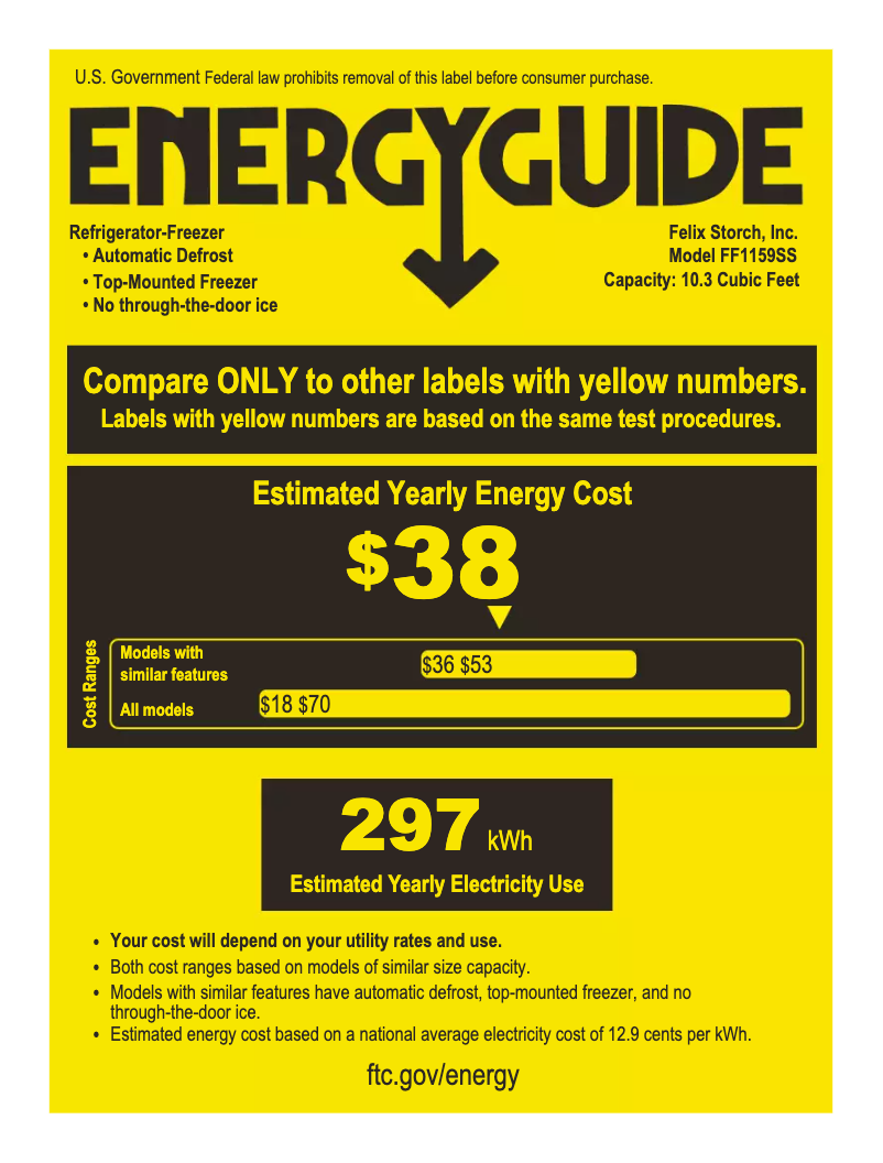 Página 1 del manual Etiqueta energética Summit MRF1159