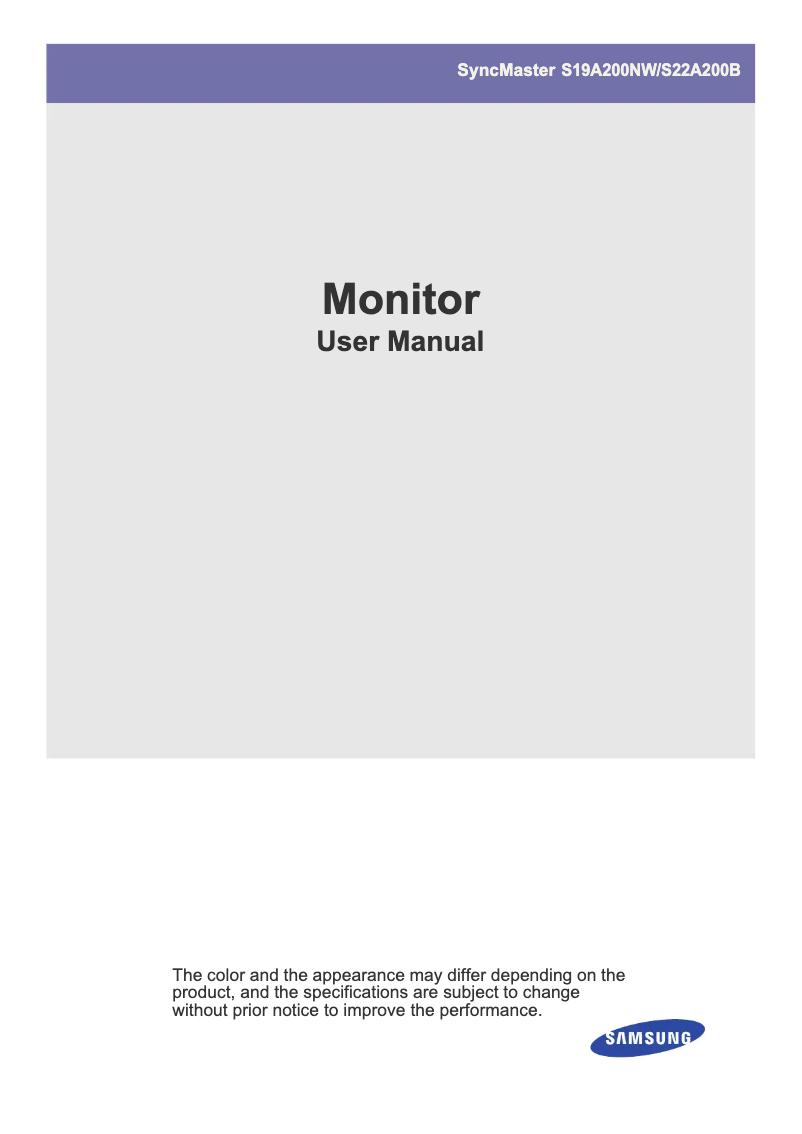 Imagen de la primera página del manual del dispositivo S22A200B