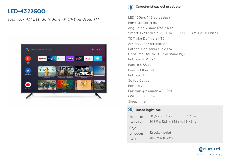 Página 1 del manual Manual de usuario Grunkel LED-4322GOO