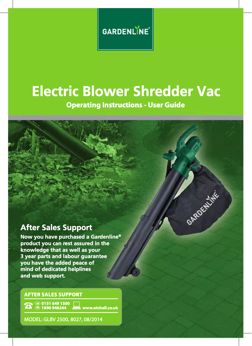 Imagen de la primera página del manual del dispositivo GLBV 2500