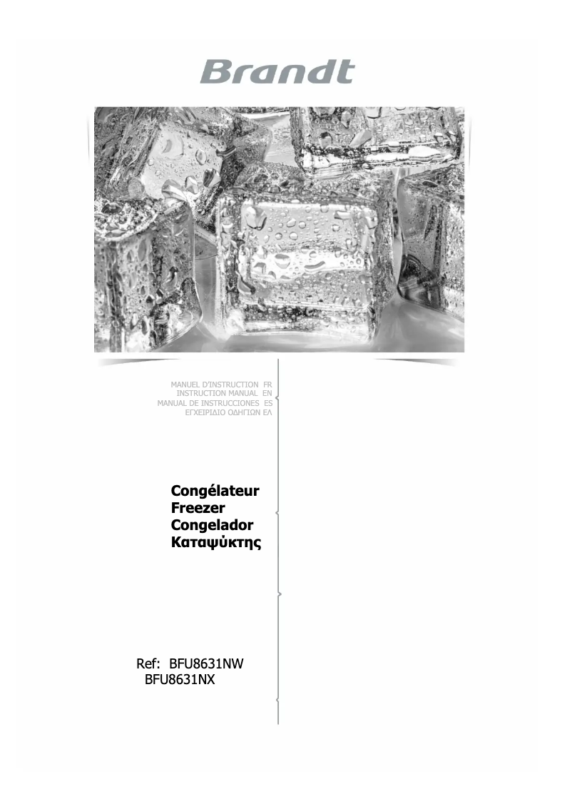 Página 1 del manual Manual de usuario Brandt BFU8631NW