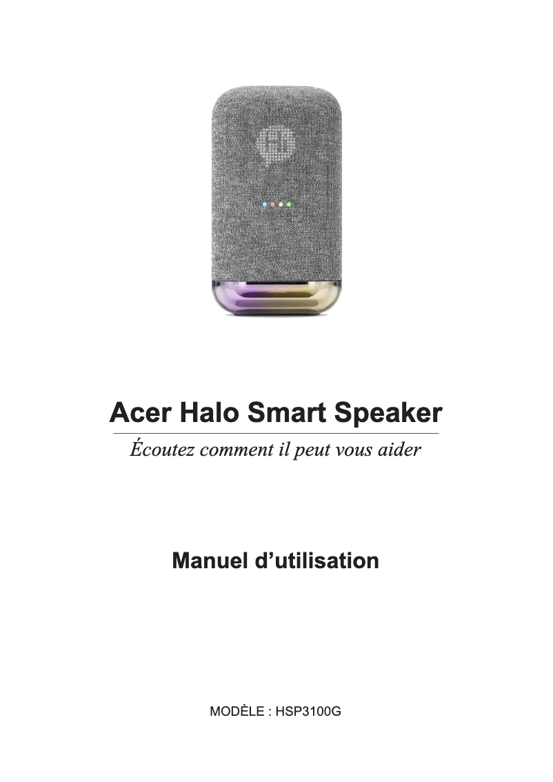 Página nº 1 - Manual de usuario Acer Halo HSP 3100G