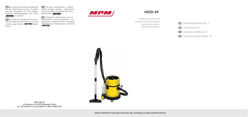 Página 1 del manual Manual de usuario MPM MOD-49