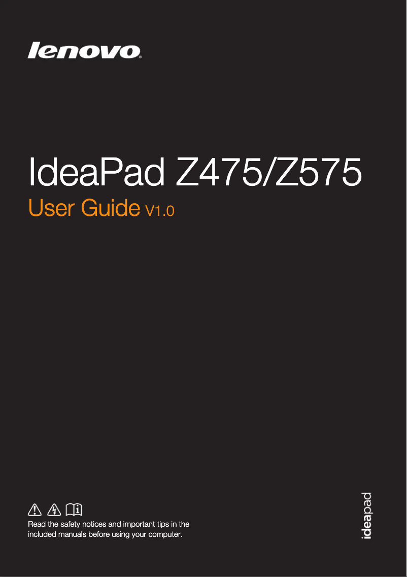Imagen de la primera página del manual del dispositivo Z575