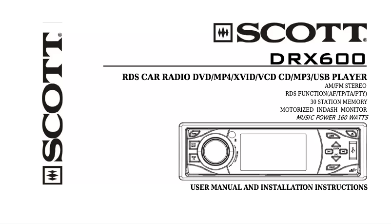 Página 1 del manual Manual de usuario Scott DRX 600