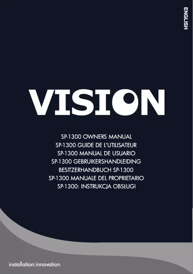 Página nº 1 - Manual de usuario Vision SP-1300B
