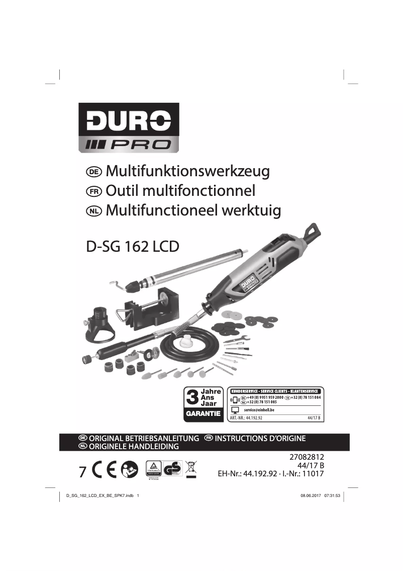 Imagen de la primera página del manual del dispositivo D-SG 162 LCD
