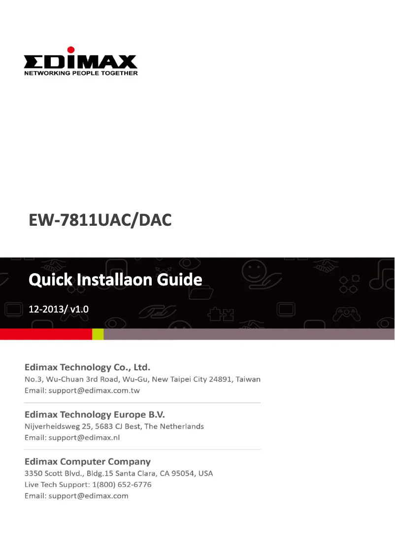 Página nº 1 - Manual de usuario Edimax EW-7811UAC