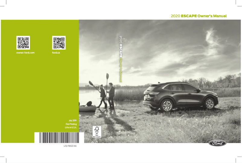 Página 1 del manual Manual de usuario Ford Escape (2020)