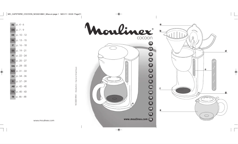 Imagen de la primera página del manual del dispositivo Cocoon FG6101