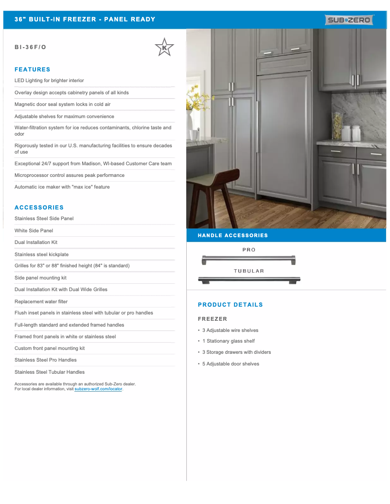 Página 1 del manual Manual de usuario Sub-Zero BI-36F/O-RH