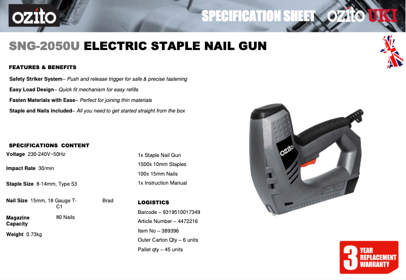 Imagen de la primera página del manual del dispositivo SNG-2050U