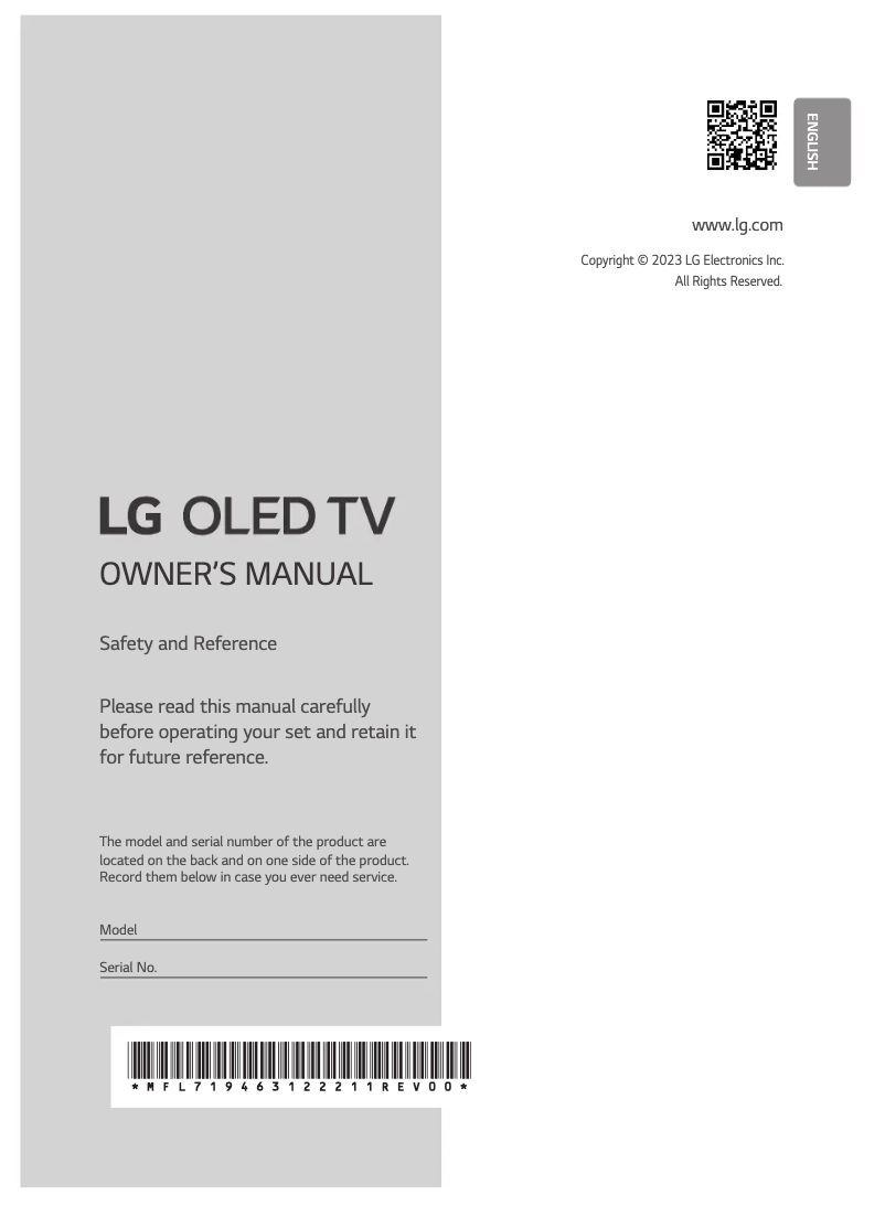 Página nº 1 - Manual de usuario LG OLED83G3PSA