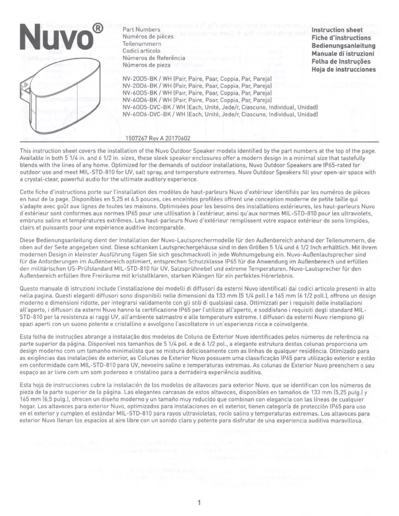 Imagen de la primera página del manual del dispositivo NV-2OD5