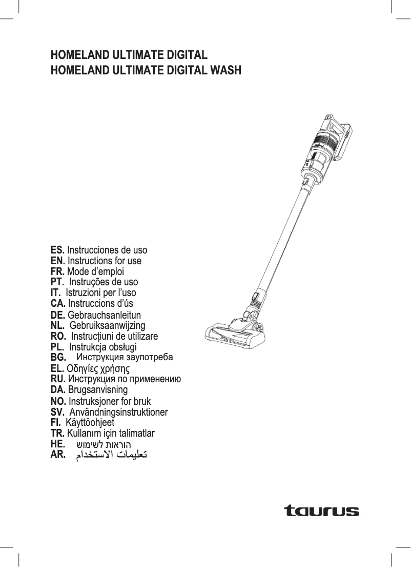 Página 1 del manual Manual de usuario Taurus Homeland Ultimate Digital