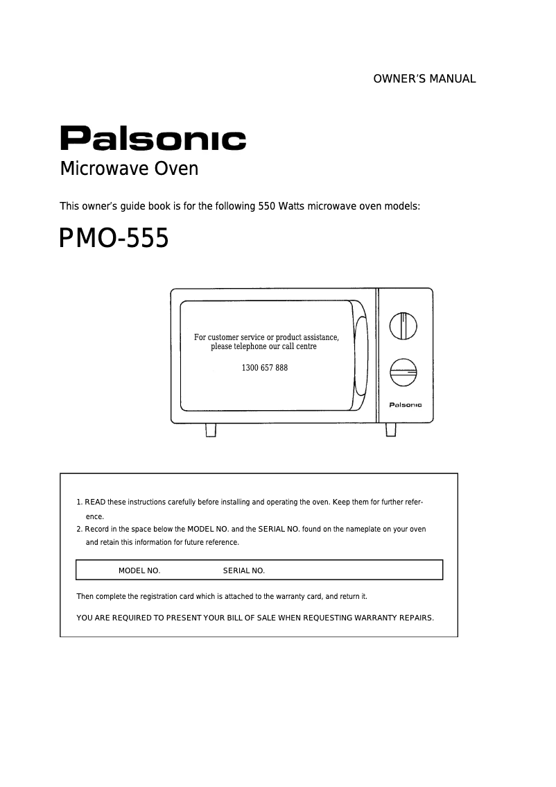 Imagen de la primera página del manual del dispositivo PMO-555