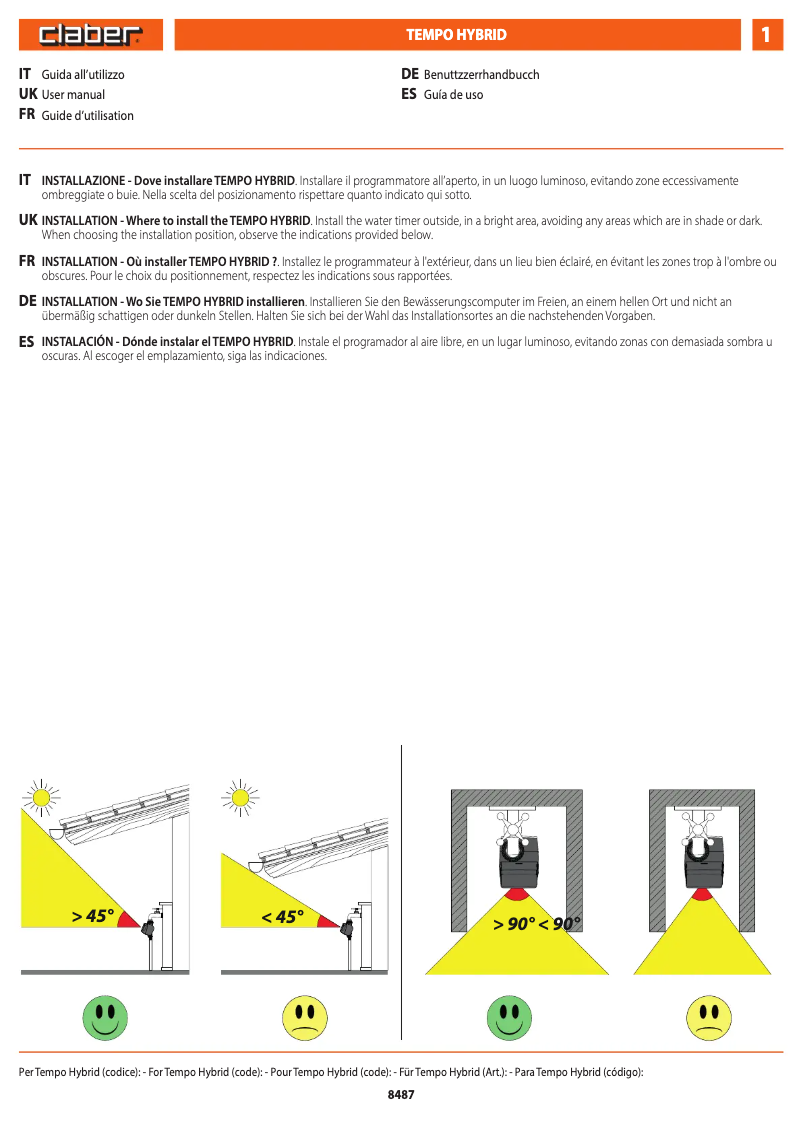Imagen de la primera página del manual del dispositivo Tempo Hybrid 8488
