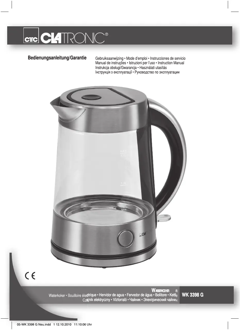 Página 1 del manual Manual de usuario Clatronic WK 3398 G