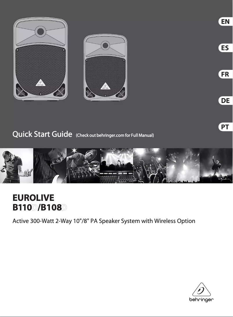 Imagen de la primera página del manual del dispositivo Eurolive B110D