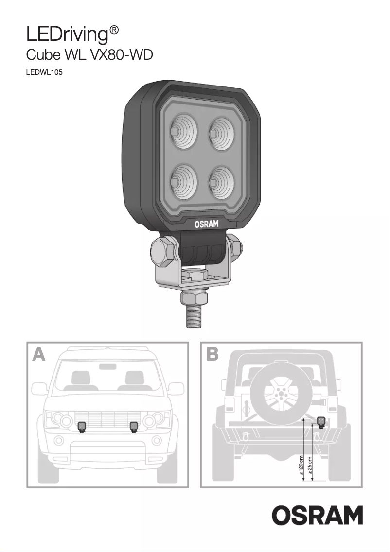 Página 1 del manual Instrucciones / montaje Osram VX80-WD