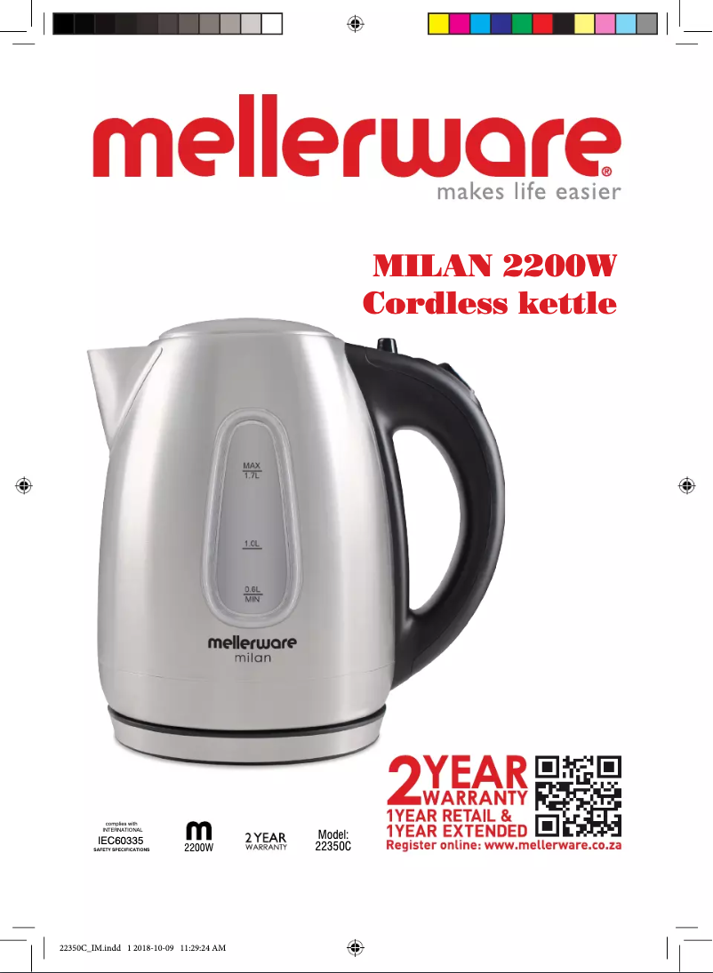 Página nº 1 - Manual de usuario Mellerware Milan 22350C