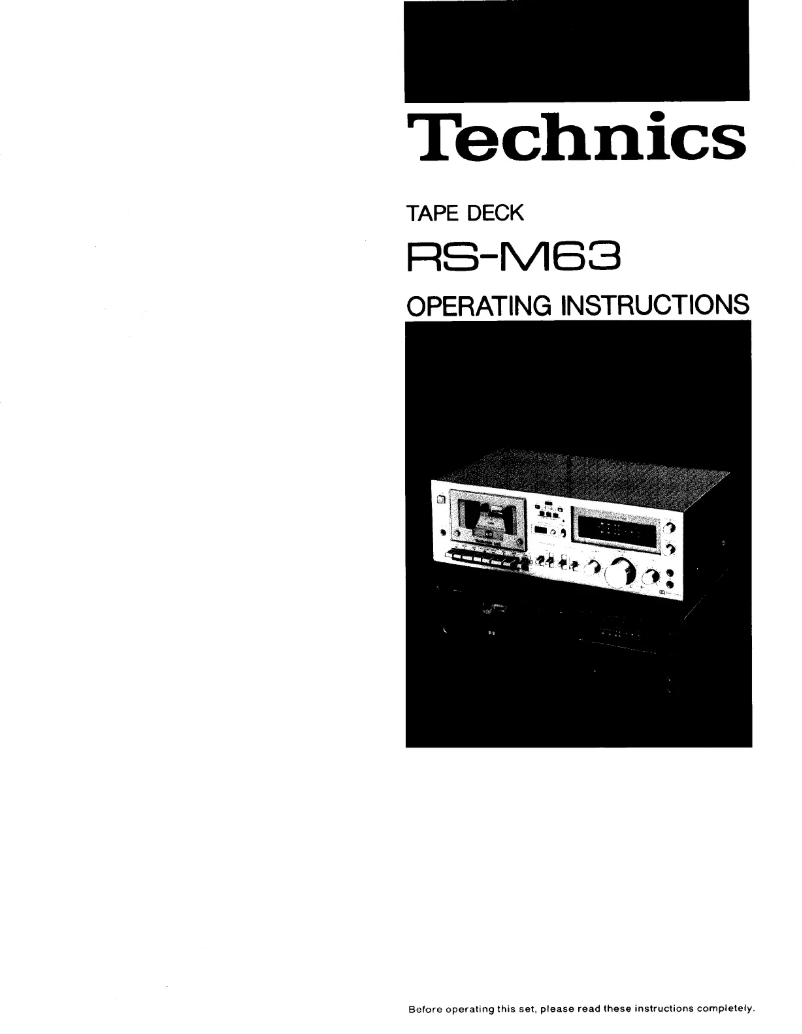 Imagen de la primera página del manual del dispositivo RS-M63