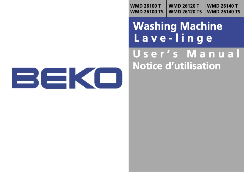 Página 1 del manual Manual de usuario Beko WMD 26100 TS