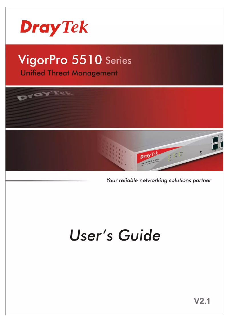 Imagen de la primera página del manual del dispositivo VigorPro 5510Gi