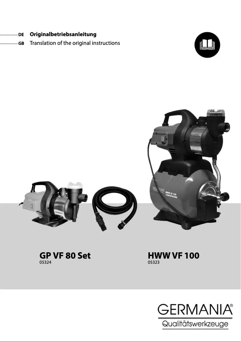 Imagen de la primera página del manual del dispositivo GP VF 80 Set