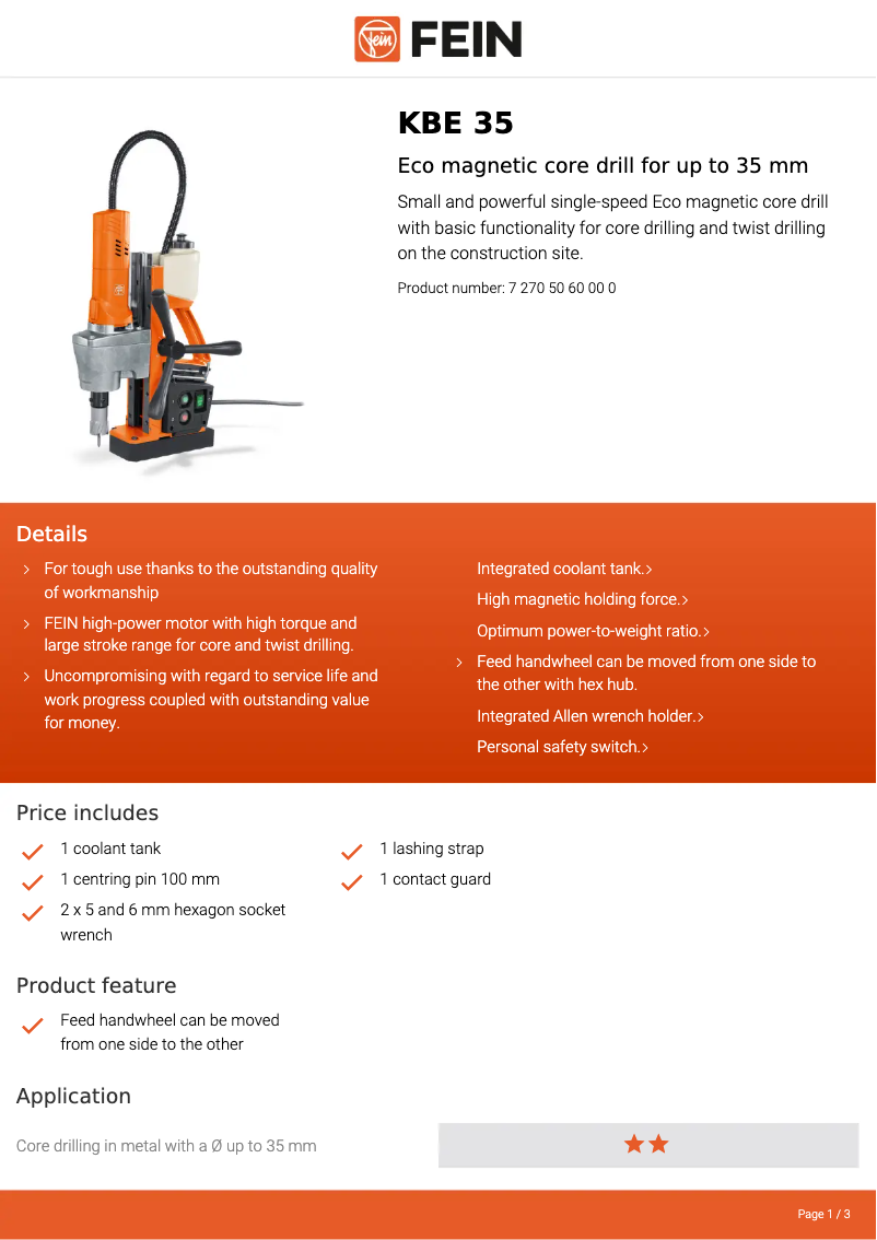 Imagen de la primera página del manual del dispositivo KBE 35