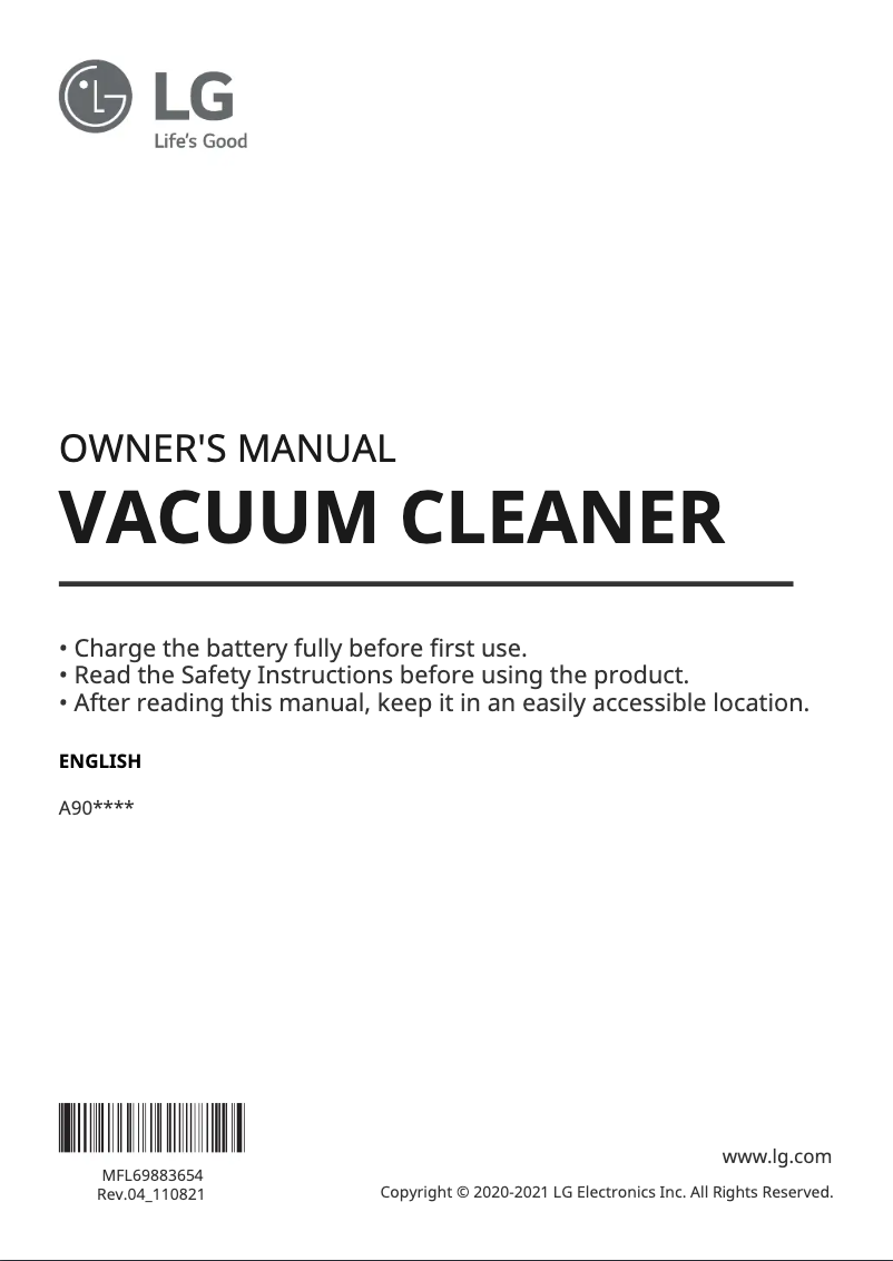 Página 1 del manual Manual de usuario LG CordZero A900BM