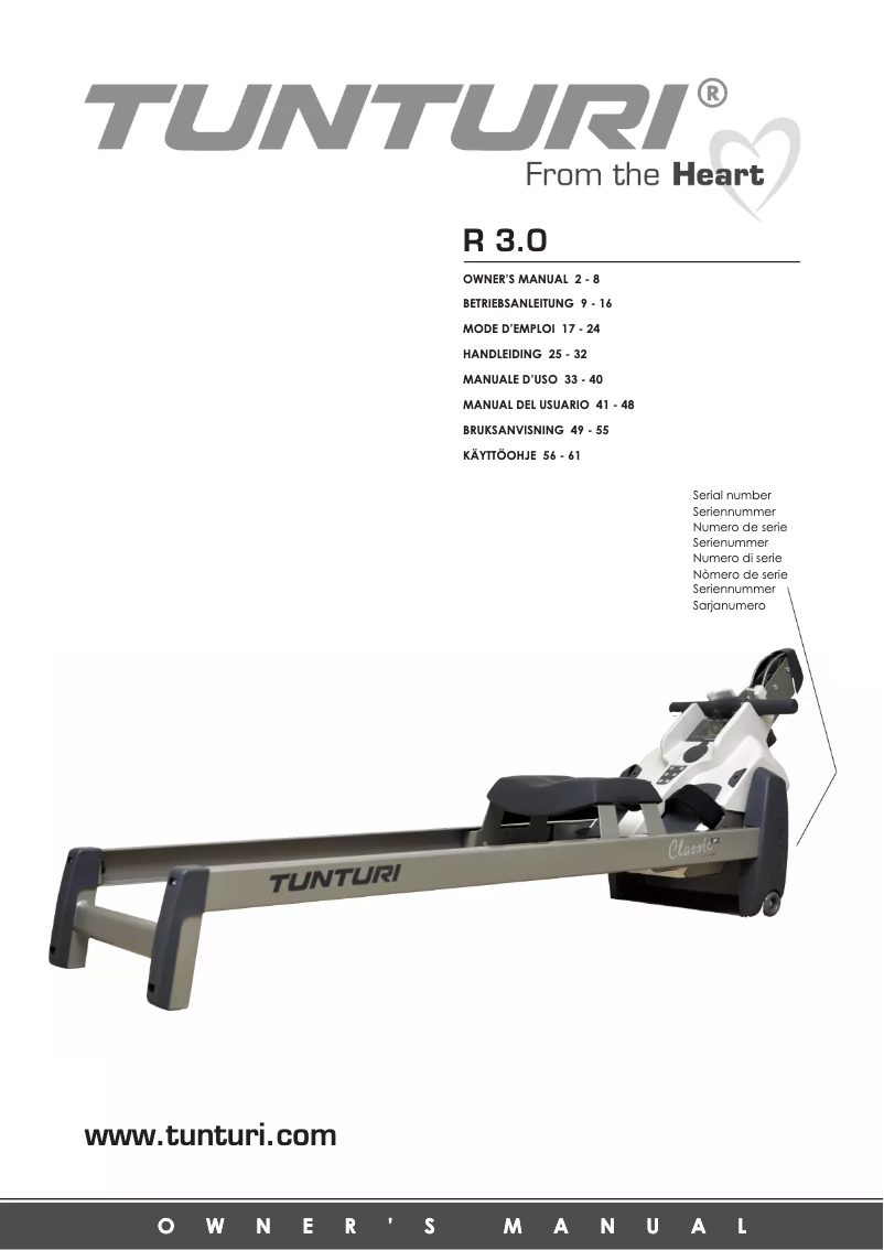 Imagen de la primera página del manual del dispositivo Classic Row 3.0