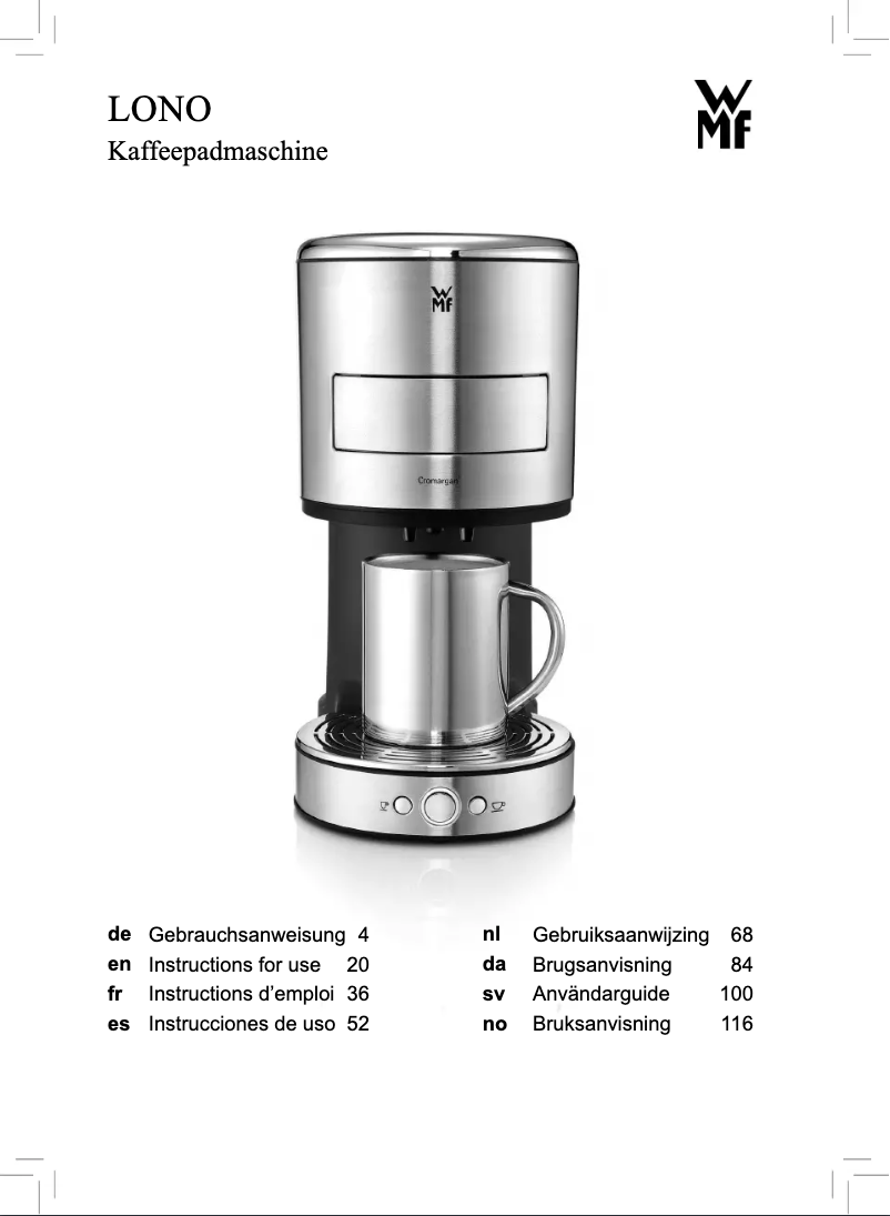 Imagen de la primera página del manual del dispositivo LONO