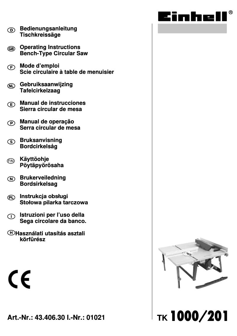 Imagen de la primera página del manual del dispositivo TK 1000/200