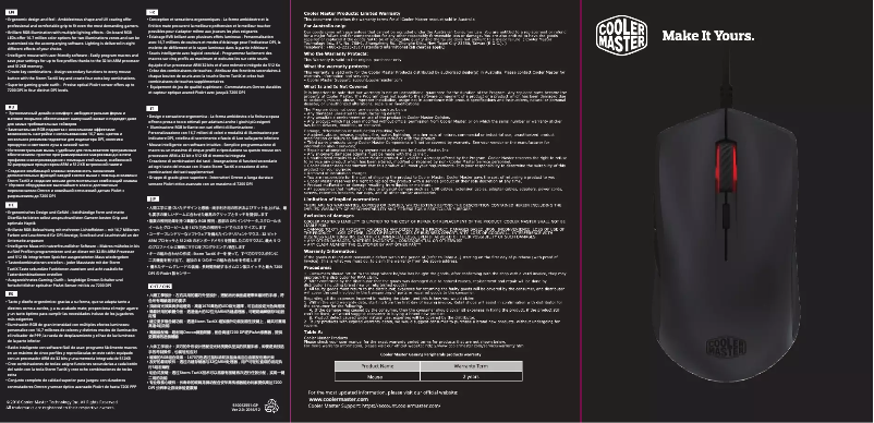 Imagen de la primera página del manual del dispositivo MasterMouse S