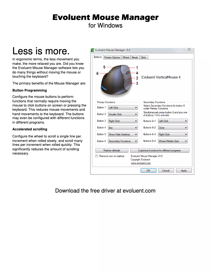 Página 1 del manual Manual de usuario Evoluent VM4RW