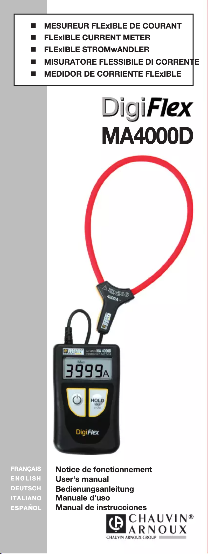 Página 1 del manual Manual de usuario Chauvin Arnoux DigiFlex MA4000D