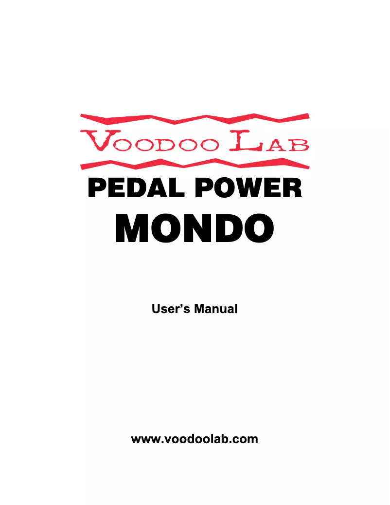 Imagen de la primera página del manual del dispositivo Pedal Power Mondo