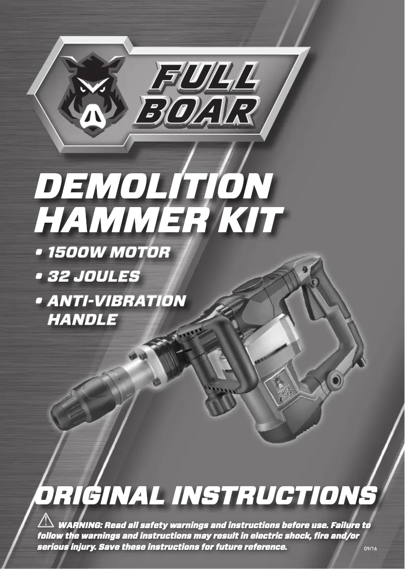 Página 1 del manual Manual de usuario Full Boar FBT-1100U