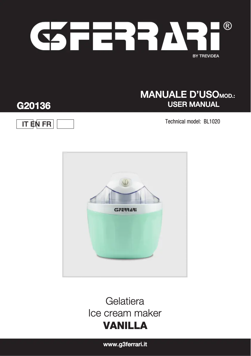 Imagen de la primera página del manual del dispositivo Vanilla G20136