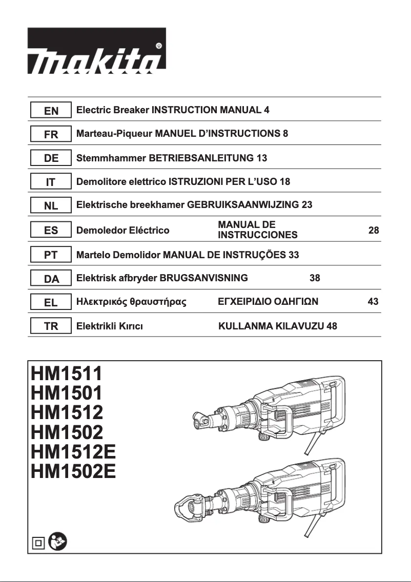 Página 1 del manual Manual de usuario Makita HM1512