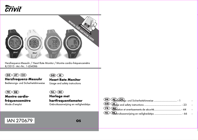 Página 1 del manual Manual de usuario Crivit 1-LD4086