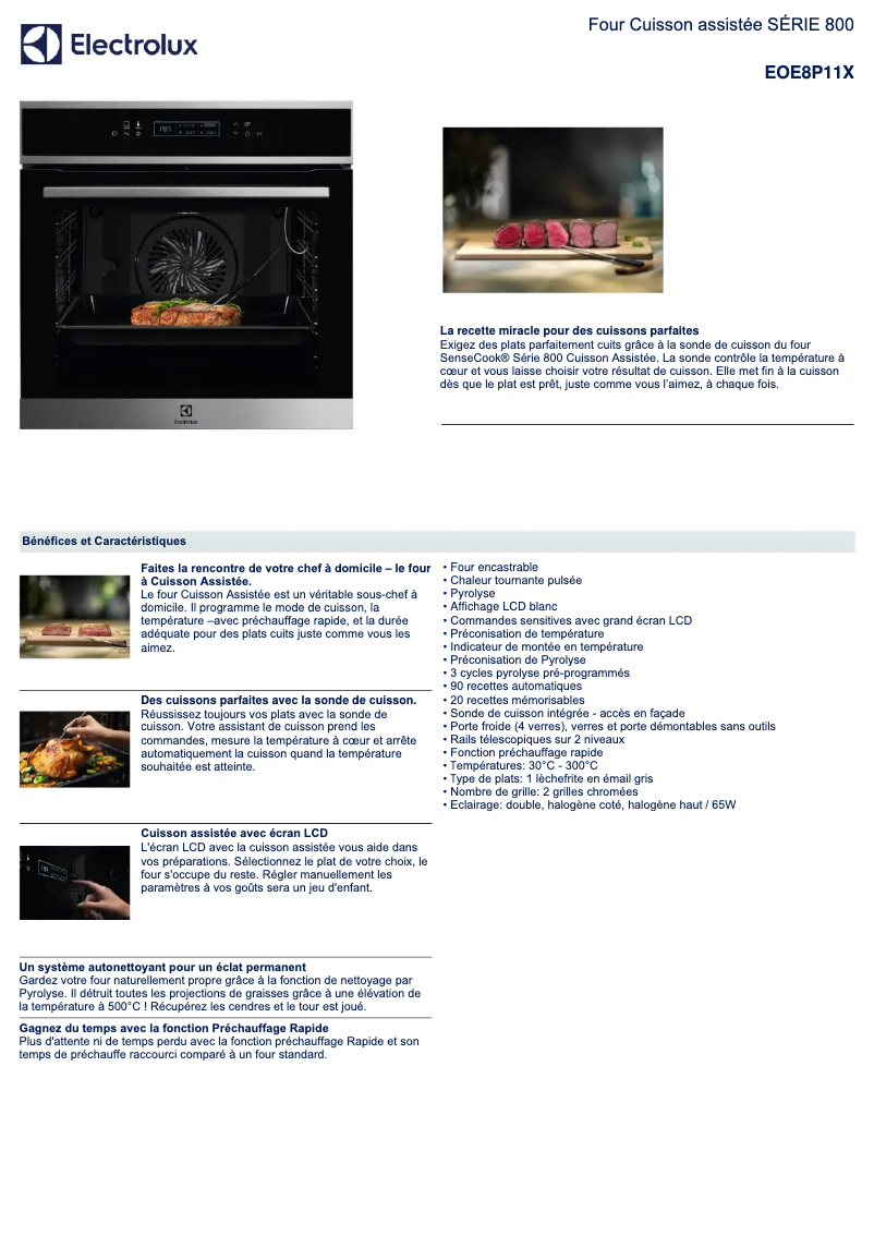 Página nº 1 - Ficha técnica Electrolux EOE8P11X