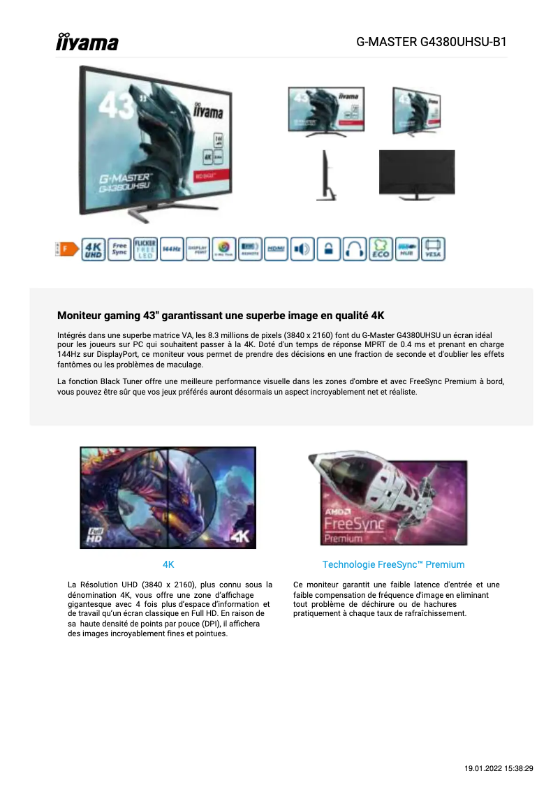 Página nº 1 - Manual de usuario Iiyama G-Master G4380UHSU