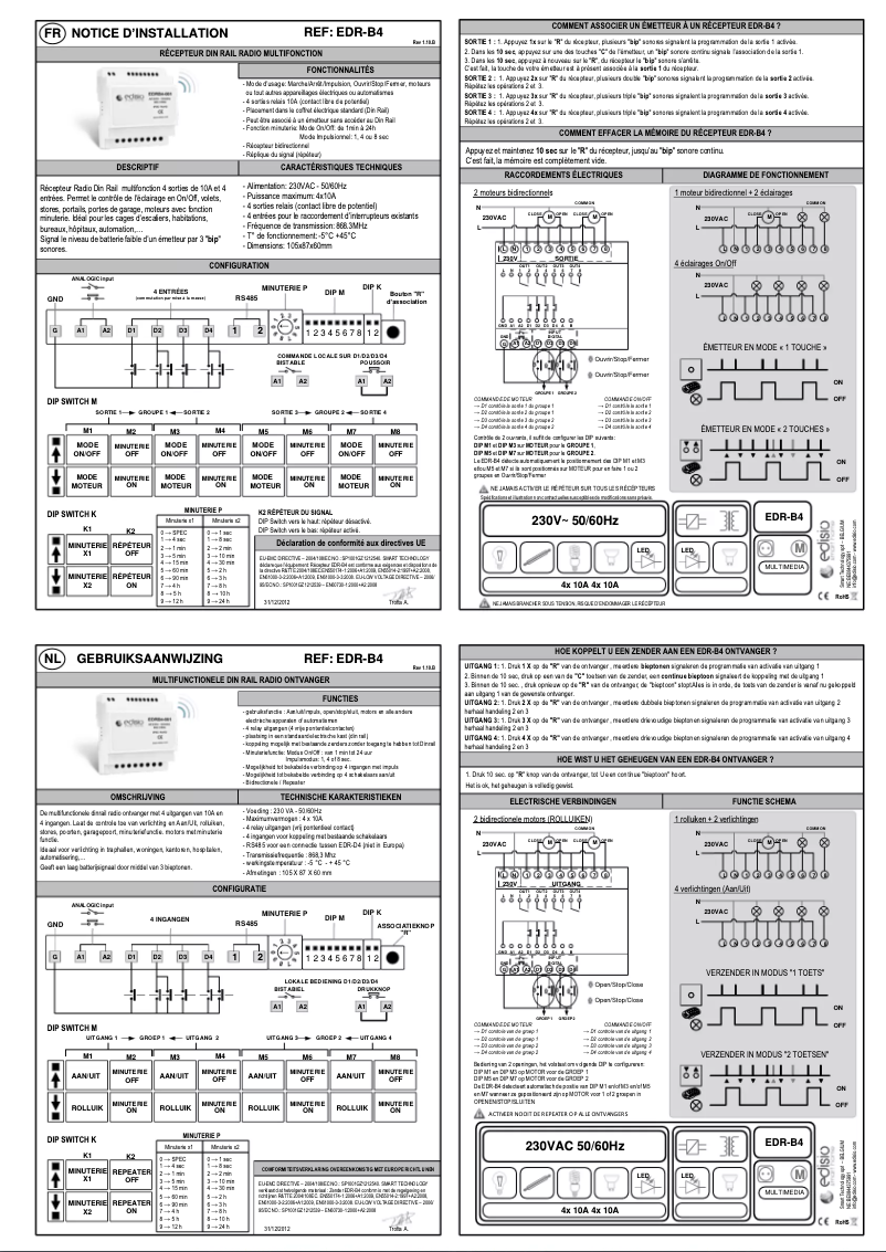 Imagen de la primera página del manual del dispositivo EDR-B4