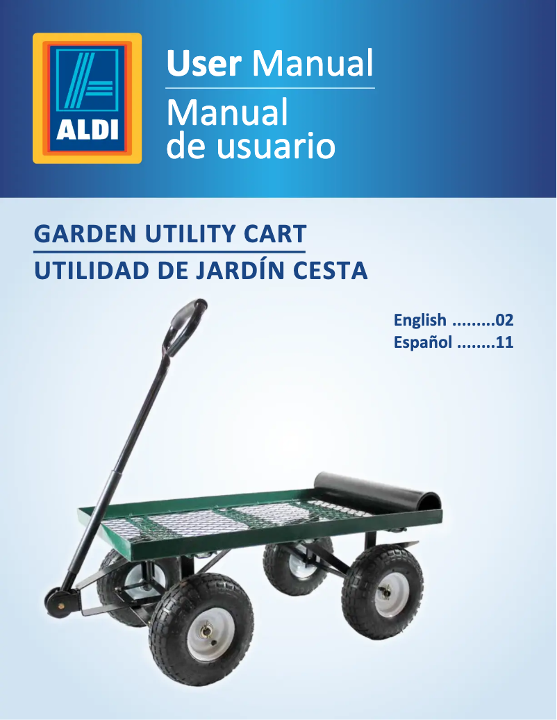 Página 1 del manual Manual de usuario Gardenline Garden Utility Cart RP-ALGE-M