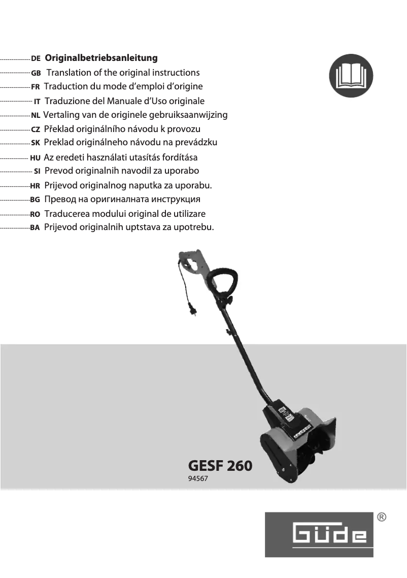 Imagen de la primera página del manual del dispositivo GESF 260