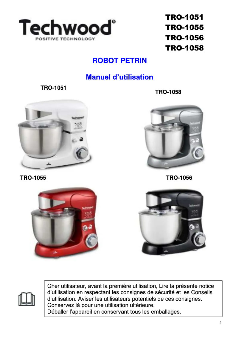 Página 1 del manual Manual de usuario Techwood TRO-1051